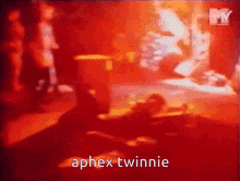 a red background with the words aphex twinnie in white letters