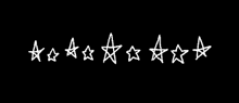 a set of white stars on a black background .