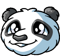 a cartoon drawing of a panda bear 's face