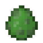 a pixel art drawing of a green egg in minecraft .