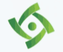 a green and white logo with a circle in the middle