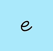 a hand drawn letter e on a blue background