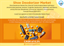 an advertisement for shoe deodorizer market shows a variety of products