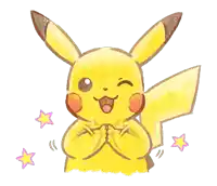 a drawing of a pikachu with a pink star behind it