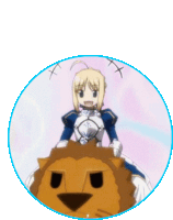 a picture of a girl riding on the back of a stuffed lion