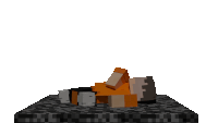 a 3d model of a person laying on a brick floor