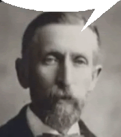 a man with a beard is wearing a suit and bow tie and has a speech bubble above his head