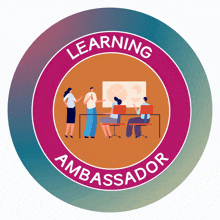 a logo for a learning ambassador shows a group of people