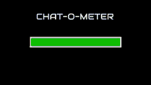 a green bar with the words chat-o-meter chat is dying below it