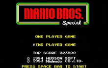 a screen shot of a video game called mario bros