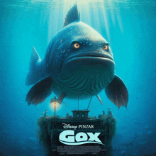 a movie poster for disney pinzar 's gox shows a fish in the ocean