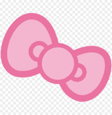 a pink hello kitty bow is shown on a white background