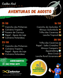 a poster for aventuras de agosto shows a man wearing a face mask