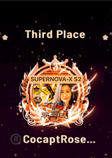 a third place badge for supernova-x s2 is shown