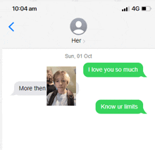 a phone screen shows a conversation between a man and a woman with the man saying " i love you so much "