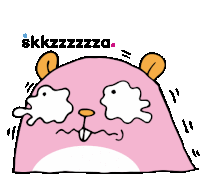 a drawing of a hamster with the words skkzzzza written below it