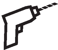 a black and white drawing of a gun with a white background