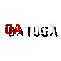 a white background with the word da tuga written in red