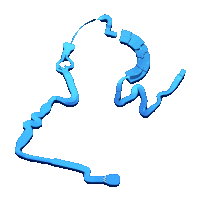 a drawing of a blue hose with a few lines on it