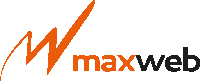 a logo for a company called maxweb with an orange and black logo