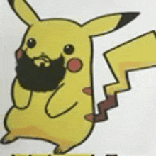 a pikachu with a beard and a tail is a cartoon character with a beard .