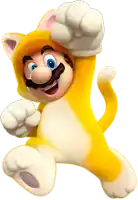 a cartoon character named mario is dressed in a cat costume