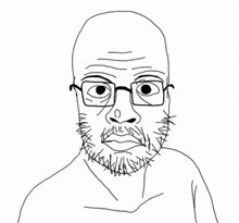 a drawing of a man with glasses and a beard .