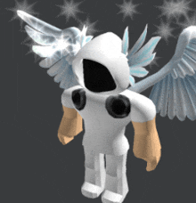 a cartoon character with wings and a white hoodie