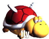 a cartoon turtle with wings and the word fly on it