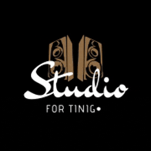 a logo for studio for ting with two speakers