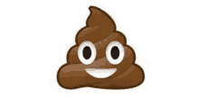 a pile of brown poop with a smiling face on it .