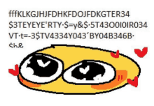 a pixel art drawing of a yellow face with two eyes and hearts