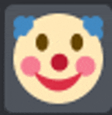 a close up of a clown 's face with a smile on it .