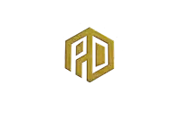 a logo with the letter pd in a hexagon shape