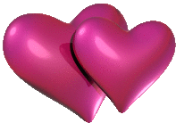 two pink hearts are intertwined together on a white background