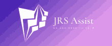 a logo for jrs assist that is purple