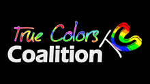 a logo for true colors coalition with a rainbow heart