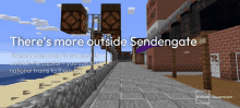 a screenshot of a minecraft game with the words there 's more outside sendengate