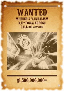 a wanted poster for a murder and vandalism suspect