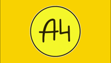 a yellow circle with the letter a4 written inside of it