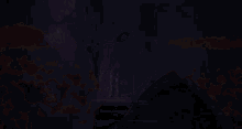 a pixel art of a sunset with a purple sky