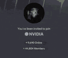 a sign that says you 've been invited to join nvidia online