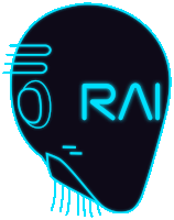 a neon sign with the word rai written on it