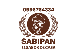 a logo for sabipan el sabor de casa with a chef in a circle