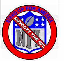 a sticker that says " boycott the nfl " on it