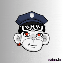 a cartoon of a monkey wearing a police hat and sunglasses