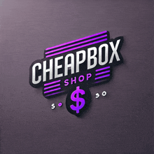 a logo for cheapbox shop with a dollar sign on it