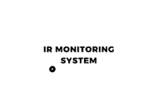 a black and white logo for an ir monitoring system with a circle in the middle .