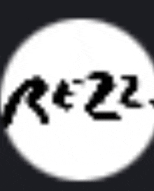 a black and white image of a circle with the word rezz written in it .