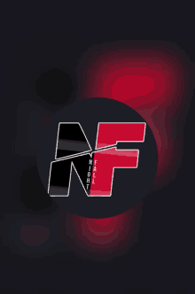 a black and red logo that says nf knight